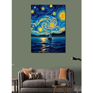 Kanvas Tablo Yıldızlı Gece Denizcisi 100x140 cm