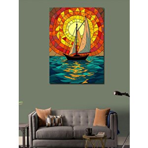 Kanvas Tablo Güneşli Yelkenli Cam 50x70 cm