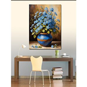 Kanvas Tablo Mavi Vazoda Çiçekler 70x100 cm