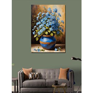 Kanvas Tablo Mavi Vazoda Çiçekler 70x100 cm