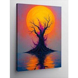 Kanvas Tablo Güneş Batışında Ağaç 50x70 cm