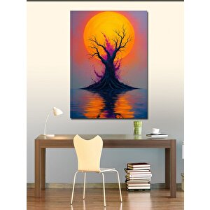Kanvas Tablo Güneş Batışında Ağaç 50x70 cm
