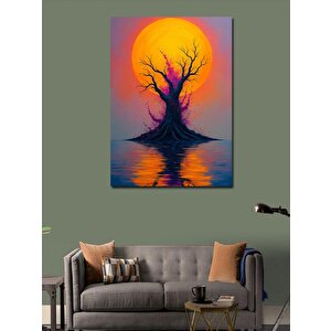 Kanvas Tablo Güneş Batışında Ağaç 50x70 cm