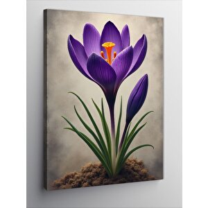 Kanvas Tablo Mor Çiğdem Çiçeği 70x100 cm