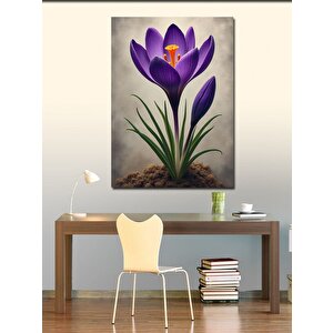 Kanvas Tablo Mor Çiğdem Çiçeği 70x100 cm