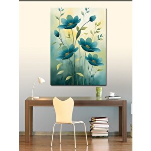 Kanvas Tablo Mavi Çiçeklerin Huzuru 100x140 cm