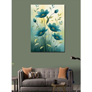 Kanvas Tablo Mavi Çiçeklerin Huzuru 100x140 cm