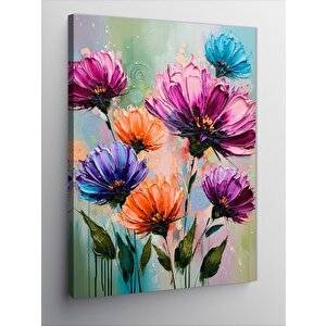 Kanvas Tablo Renkli Çiçek Buketi 100x140 cm