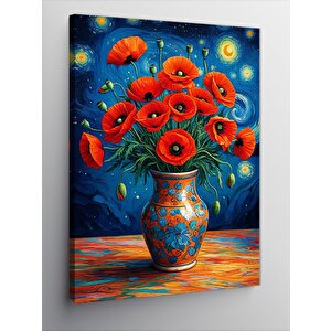 Kanvas Tablo Vazoda Gelincik Çiçekleri 70x100 cm