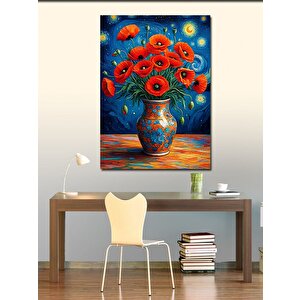 Kanvas Tablo Vazoda Gelincik Çiçekleri 70x100 cm