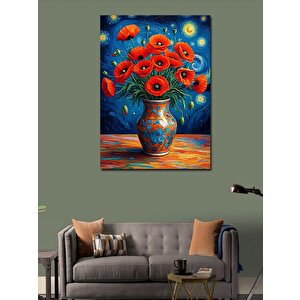Kanvas Tablo Vazoda Gelincik Çiçekleri 70x100 cm