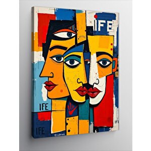 Kanvas Tablo Soyut Yüzler Tablosu 50x70 cm