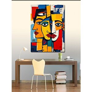 Kanvas Tablo Soyut Yüzler Tablosu 50x70 cm
