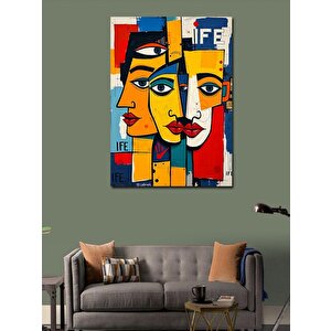 Kanvas Tablo Soyut Yüzler Tablosu 50x70 cm
