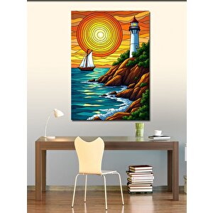 Kanvas Tablo Deniz Feneri Manzarası 70x100 cm