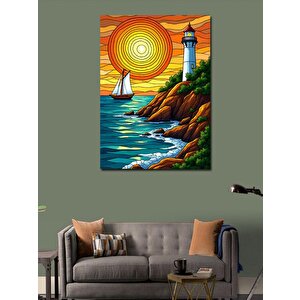 Kanvas Tablo Deniz Feneri Manzarası 70x100 cm