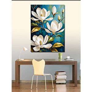 Kanvas Tablo Beyaz Çiçekler 70x100 cm