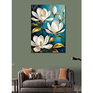 Kanvas Tablo Beyaz Çiçekler 70x100 cm