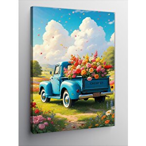 Kanvas Tablo Çiçek Yüklü Kamyon 50x70 cm