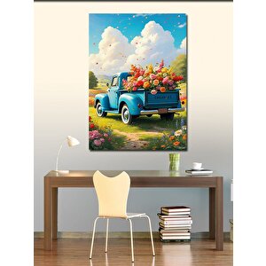 Kanvas Tablo Çiçek Yüklü Kamyon 50x70 cm