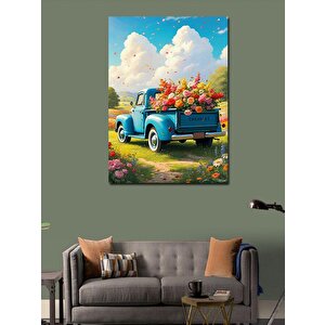 Kanvas Tablo Çiçek Yüklü Kamyon 50x70 cm