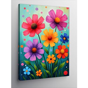 Kanvas Tablo Renkli Çiçek Bahçesi 50x70 cm
