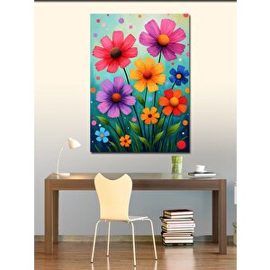 Kanvas Tablo Renkli Çiçek Bahçesi 50x70 cm