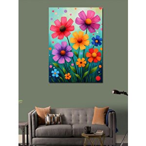 Kanvas Tablo Renkli Çiçek Bahçesi 50x70 cm