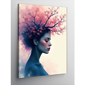 Kanvas Tablo Ağaç Dalları Ve Kadın 50x70 cm