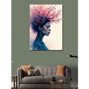 Kanvas Tablo Ağaç Dalları Ve Kadın 50x70 cm