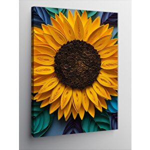 Kanvas Tablo Günebakan Çiçeği Işıltısı 70x100 cm