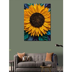Kanvas Tablo Günebakan Çiçeği Işıltısı 70x100 cm