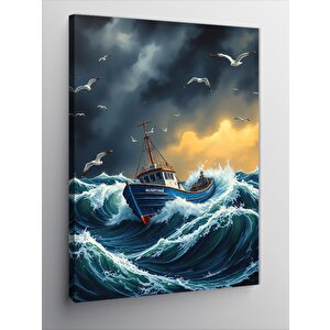 Kanvas Tablo Fırtına Ve Deniz 100x140 cm