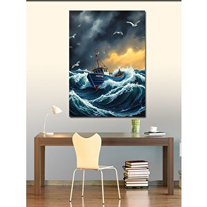 Kanvas Tablo Fırtına Ve Deniz 100x140 cm