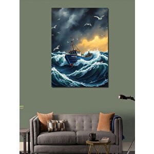 Kanvas Tablo Fırtına Ve Deniz 100x140 cm