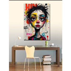 Kanvas Tablo Soyut Renkli Kadın 100x140 cm