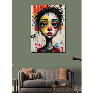 Kanvas Tablo Soyut Renkli Kadın 100x140 cm