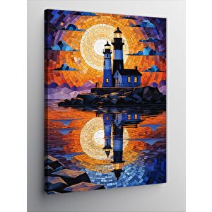 Kanvas Tablo Gece Deniz Feneri 70x100 cm