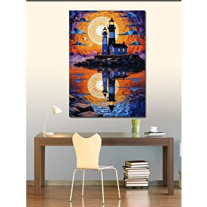 Kanvas Tablo Gece Deniz Feneri 70x100 cm