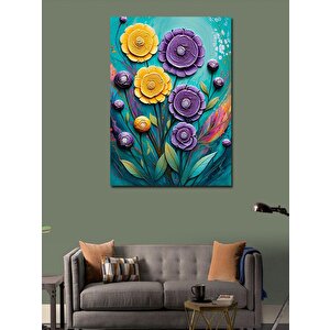 Kanvas Tablo Renkli Çiçek Buketi 100x140 cm