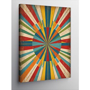 Kanvas Tablo Renkli Çizgisel Güneş 100x140 cm