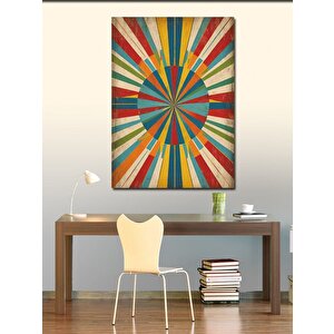 Kanvas Tablo Renkli Çizgisel Güneş 100x140 cm