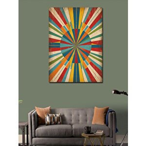 Kanvas Tablo Renkli Çizgisel Güneş 100x140 cm