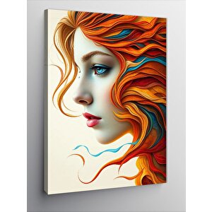 Kanvas Tablo Ateşli Saçlı Kadın Portresi 70x100 cm