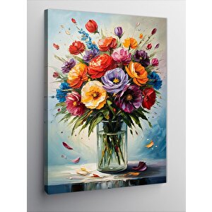 Kanvas Tablo Renkli Çiçek Buketi 70x100 cm