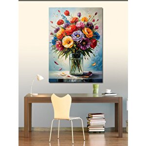 Kanvas Tablo Renkli Çiçek Buketi 70x100 cm
