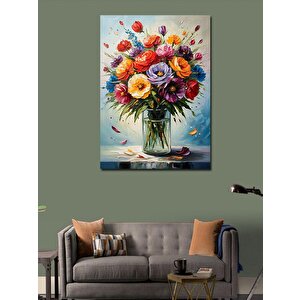 Kanvas Tablo Renkli Çiçek Buketi 70x100 cm