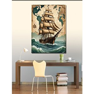 Kanvas Tablo Yelkenli Gemi Macerası 50x70 cm