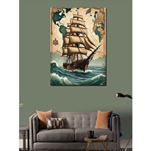Kanvas Tablo Yelkenli Gemi Macerası 50x70 cm
