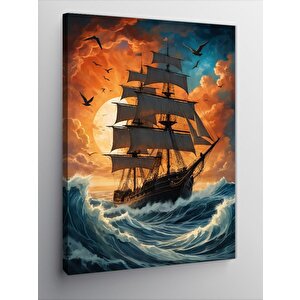 Kanvas Tablo Yelkenli Ve Deniz Manzarası 70x100 cm